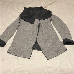 Women's Gray and Black Italian wool cardigan